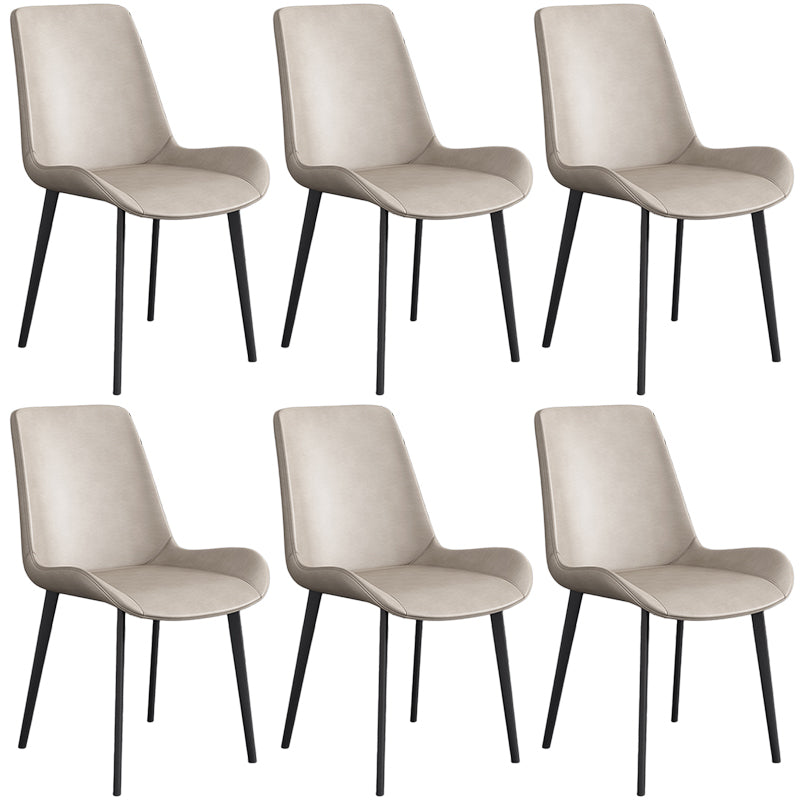 Cafetería sólida silla lateral silla lateral sillas de comedor de cuero falso