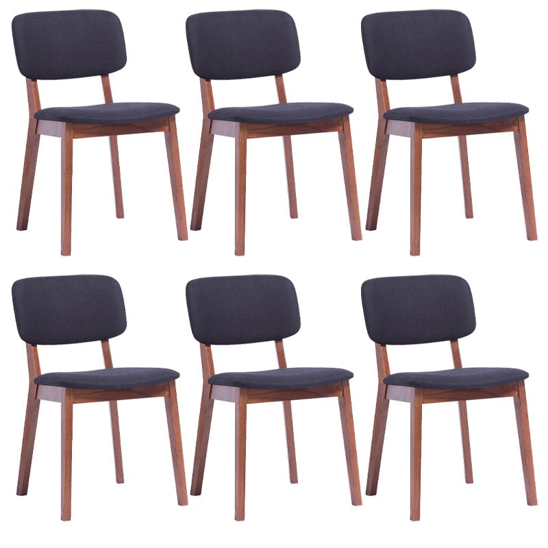 Wood Dining Side Chair Open Back Dining Side Chair for Dining Room Black 6 Piece Set Clearhalo 'Dining Chairs' 'Dining Tables & Seating' 'dining_chair' 'furn' 'furn_dining_chair' 'Furniture' 'Kitchen & Dining Furniture' 5269807