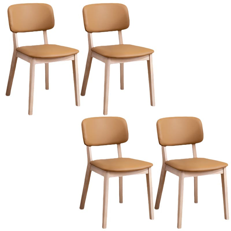 Wood Dining Side Chair Open Back Dining Side Chair for Dining Room Beige 4 Piece Set Clearhalo 'Dining Chairs' 'Dining Tables & Seating' 'dining_chair' 'furn' 'furn_dining_chair' 'Furniture' 'Kitchen & Dining Furniture' 5269821