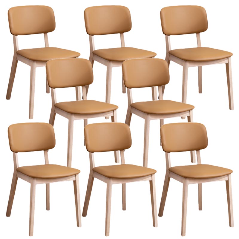 Wood Dining Side Chair Open Back Dining Side Chair for Dining Room Beige 8 Piece Set Clearhalo 'Dining Chairs' 'Dining Tables & Seating' 'dining_chair' 'furn' 'furn_dining_chair' 'Furniture' 'Kitchen & Dining Furniture' 5269825
