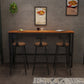 Rectangle industriel Table de table en bois massif en bois 1/3/4 Pièces Table de comptoir avec tabourets hauts