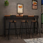 Rectangle industriel Table de table en bois massif en bois 1/3/4 Pièces Table de comptoir avec tabourets hauts