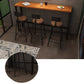 Rectangle industriel Table de table en bois massif en bois 1/3/4 Pièces Table de comptoir avec tabourets hauts