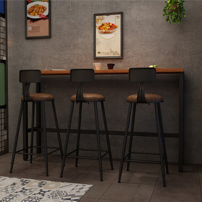 Rectangle industriel Table de table en bois massif en bois 1/3/4 Pièces Table de comptoir avec tabourets hauts