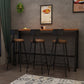 Rectangle industriel Table de table en bois massif en bois 1/3/4 Pièces Table de comptoir avec tabourets hauts