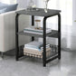 Modern Farmhouse Rectangular Wood Side End Table with Four Metal Legs 16"L x 12"W x 24.5"H Gray Black 1 Clearhalo 'Coffee & Accent Tables' 'End & Side Tables' 'end_side_tables' 'furn' 'furn_end_side_tables' 'Furniture' 'Living Room Furniture' 5270057