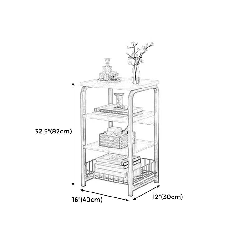 Modern Farmhouse Rectangular Wood Side End Table with Four Metal Legs Clearhalo 'Coffee & Accent Tables' 'End & Side Tables' 'end_side_tables' 'furn' 'furn_end_side_tables' 'Furniture' 'Living Room Furniture' 5270069