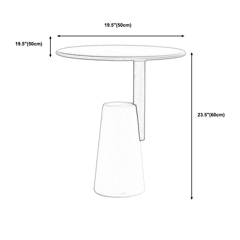 Lacquer Concrete Modernistic Table Round Side End Table for Living Room