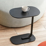 C Side Modernistic Metal Table 19.6"L Oval Table for Living Room