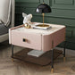 Modern Style with 1 Drawer 1 Storage Rack Leather Black Leg and Nightstand