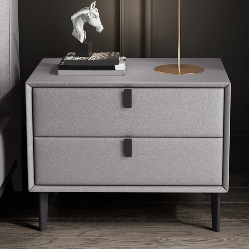 18.5" Tall 2 - Drawer Nightstand Modern Solid Wood Nightstand Clearhalo 'Bedroom Furniture' 'furn' 'furn_night_stand' 'Furniture' 'night_stand' 'Nightstands' 5270294