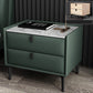 18.5" Tall 2 - Drawer Nightstand Modern Solid Wood Nightstand Blackish Green Stone Clearhalo 'Bedroom Furniture' 'furn' 'furn_night_stand' 'Furniture' 'night_stand' 'Nightstands' 5270295
