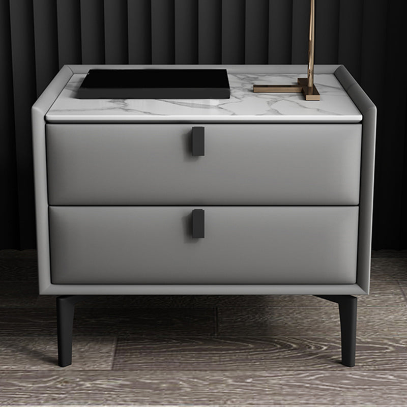 18.5" Tall 2 - Drawer Nightstand Modern Solid Wood Nightstand Clearhalo 'Bedroom Furniture' 'furn' 'furn_night_stand' 'Furniture' 'night_stand' 'Nightstands' 5270297