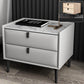 18.5" Tall 2 - Drawer Nightstand Modern Solid Wood Nightstand Off-White Stone Clearhalo 'Bedroom Furniture' 'furn' 'furn_night_stand' 'Furniture' 'night_stand' 'Nightstands' 5270299