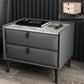 18.5" Tall 2 - Drawer Nightstand Modern Solid Wood Nightstand Dark Gray Stone Clearhalo 'Bedroom Furniture' 'furn' 'furn_night_stand' 'Furniture' 'night_stand' 'Nightstands' 5270307