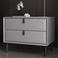 18.5" Tall 2 - Drawer Nightstand Modern Solid Wood Nightstand Light Gray Faux Leather Clearhalo 'Bedroom Furniture' 'furn' 'furn_night_stand' 'Furniture' 'night_stand' 'Nightstands' 5270320