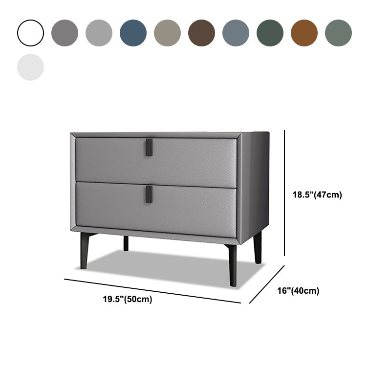 18.5" Tall 2 - Drawer Nightstand Modern Solid Wood Nightstand Clearhalo 'Bedroom Furniture' 'furn' 'furn_night_stand' 'Furniture' 'night_stand' 'Nightstands' 5270323