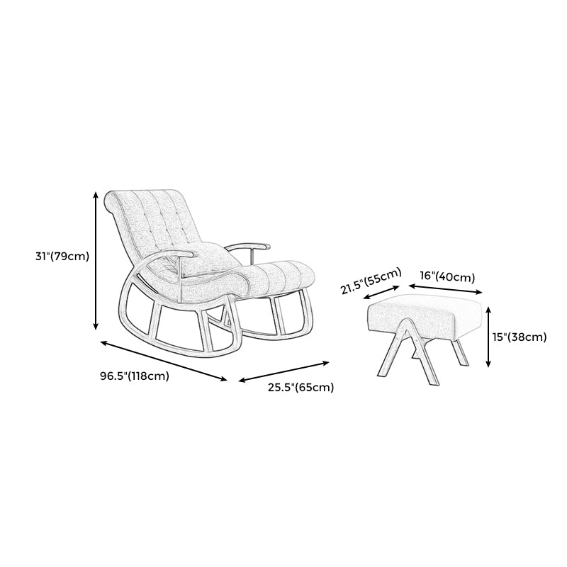 25.59" L x 46.45" W x 31.10" H Lounge Chair Solid Wood Frame Accent Chair for Living Room Clearhalo 'Accent Chairs' 'accent_chairs' 'Chairs & Seating' 'furn' 'furn_accent_chairs' 'Furniture' 'Living Room Furniture' 5270386