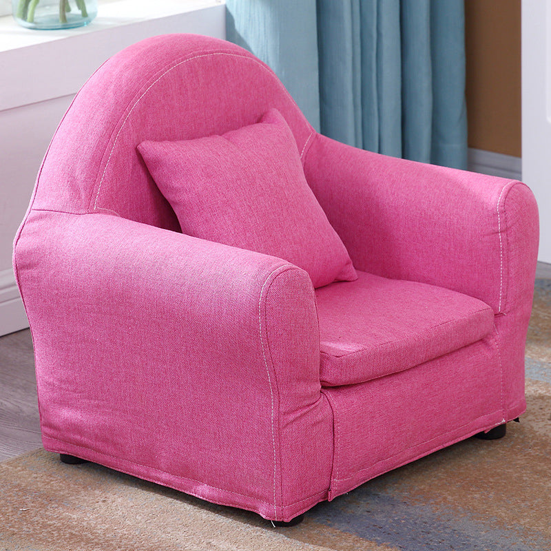 19.68"Wide Armchair Camel Back Cotton Blend Chair with Round Arms and Basic Four Legs 20"L x 16"W x 19"H Pink Clearhalo 'Accent Chairs' 'accent_chairs' 'Chairs & Seating' 'furn' 'furn_accent_chairs' 'Furniture' 'Living Room Furniture' 5270476