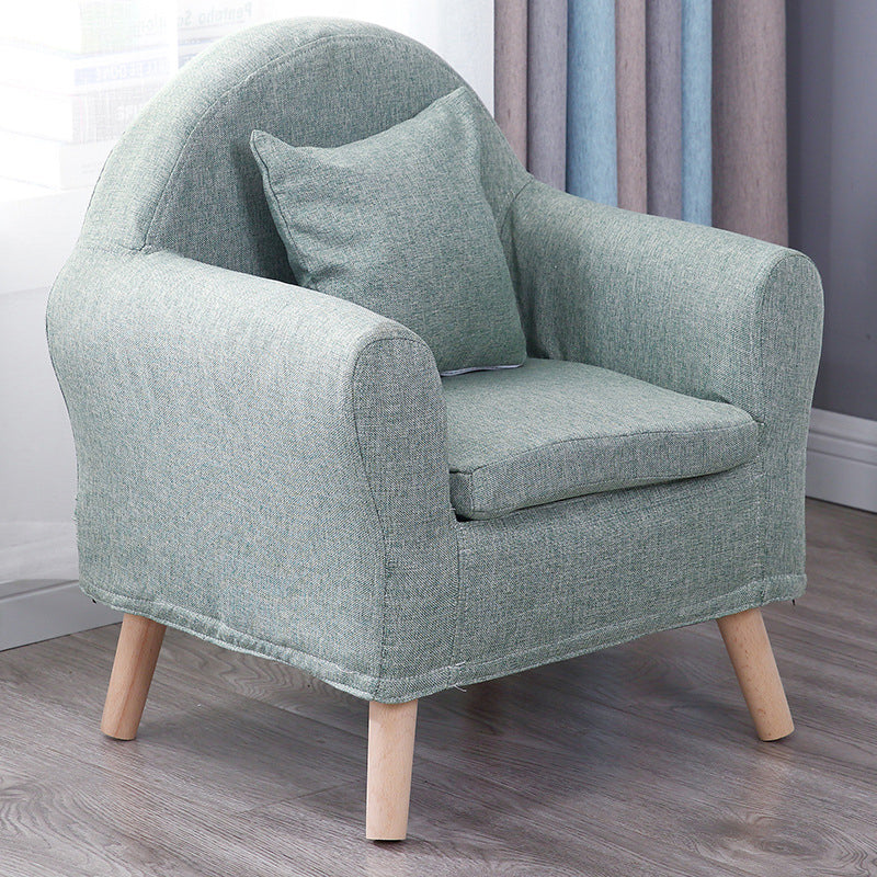 19.68"Wide Armchair Camel Back Cotton Blend Chair with Round Arms and Basic Four Legs 20"L x 16"W x 22.5"H Mint Green Clearhalo 'Accent Chairs' 'accent_chairs' 'Chairs & Seating' 'furn' 'furn_accent_chairs' 'Furniture' 'Living Room Furniture' 5270477