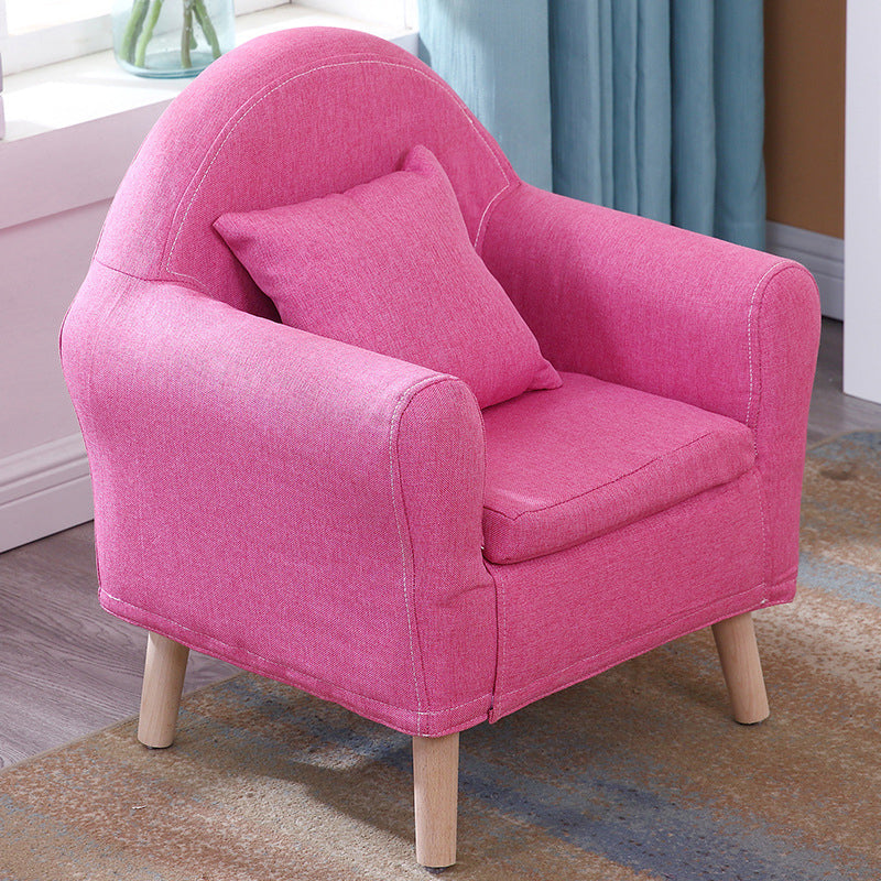 19.68"Wide Armchair Camel Back Cotton Blend Chair with Round Arms and Basic Four Legs 20"L x 16"W x 22.5"H Pink Clearhalo 'Accent Chairs' 'accent_chairs' 'Chairs & Seating' 'furn' 'furn_accent_chairs' 'Furniture' 'Living Room Furniture' 5270478