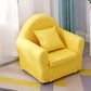 19.68"Wide Armchair Camel Back Cotton Blend Chair with Round Arms and Basic Four Legs 20"L x 16"W x 19"H Yellow Clearhalo 'Accent Chairs' 'accent_chairs' 'Chairs & Seating' 'furn' 'furn_accent_chairs' 'Furniture' 'Living Room Furniture' 5270479