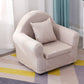 19.68"Wide Armchair Camel Back Cotton Blend Chair with Round Arms and Basic Four Legs 20"L x 16"W x 19"H Off-White Clearhalo 'Accent Chairs' 'accent_chairs' 'Chairs & Seating' 'furn' 'furn_accent_chairs' 'Furniture' 'Living Room Furniture' 5270482