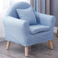19.68"Wide Armchair Camel Back Cotton Blend Chair with Round Arms and Basic Four Legs 20"L x 16"W x 22.5"H Blue Clearhalo 'Accent Chairs' 'accent_chairs' 'Chairs & Seating' 'furn' 'furn_accent_chairs' 'Furniture' 'Living Room Furniture' 5270487