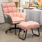 PU Leather Arm Chair 27.55" L x 25.59" W x 42.51" H Adjustable Armchair with Wheels Pink With Ottoman Clearhalo 'Accent Chairs' 'accent_chairs' 'Chairs & Seating' 'furn' 'furn_accent_chairs' 'Furniture' 'Living Room Furniture' 5270496