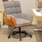 PU Leather Arm Chair 27.55" L x 25.59" W x 42.51" H Adjustable Armchair with Wheels Orange Houndstooth Without Ottoman Clearhalo 'Accent Chairs' 'accent_chairs' 'Chairs & Seating' 'furn' 'furn_accent_chairs' 'Furniture' 'Living Room Furniture' 5270503
