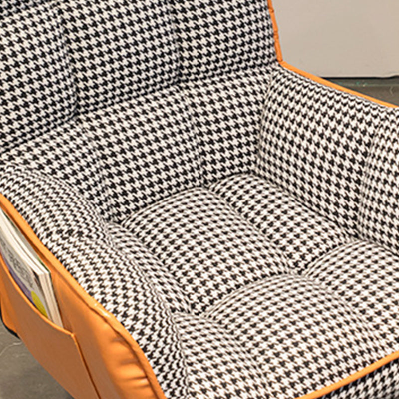 PU Leather Arm Chair 27.55" L x 25.59" W x 42.51" H Adjustable Armchair with Wheels Clearhalo 'Accent Chairs' 'accent_chairs' 'Chairs & Seating' 'furn' 'furn_accent_chairs' 'Furniture' 'Living Room Furniture' 5270506