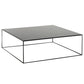White/Black Metal Frame Coffee Table Modern Square Assembled Table
