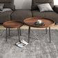4 Legs Round Tray Top Coffee Table Contemporary Wood Coffee Table 31.5"L x 31.5"W x 18"H + 20"L x 20"W x 16"H Walnut Clearhalo 'Coffee & Accent Tables' 'Coffee Tables' 'coffee_tables' 'furn' 'furn_coffee_tables' 'Furniture' 'Living Room Furniture' 5270651