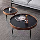 4 Legs Round Tray Top Coffee Table Contemporary Wood Coffee Table 31.5"L x 31.5"W x 18"H + 20"L x 20"W x 16"H Black Clearhalo 'Coffee & Accent Tables' 'Coffee Tables' 'coffee_tables' 'furn' 'furn_coffee_tables' 'Furniture' 'Living Room Furniture' 5270653