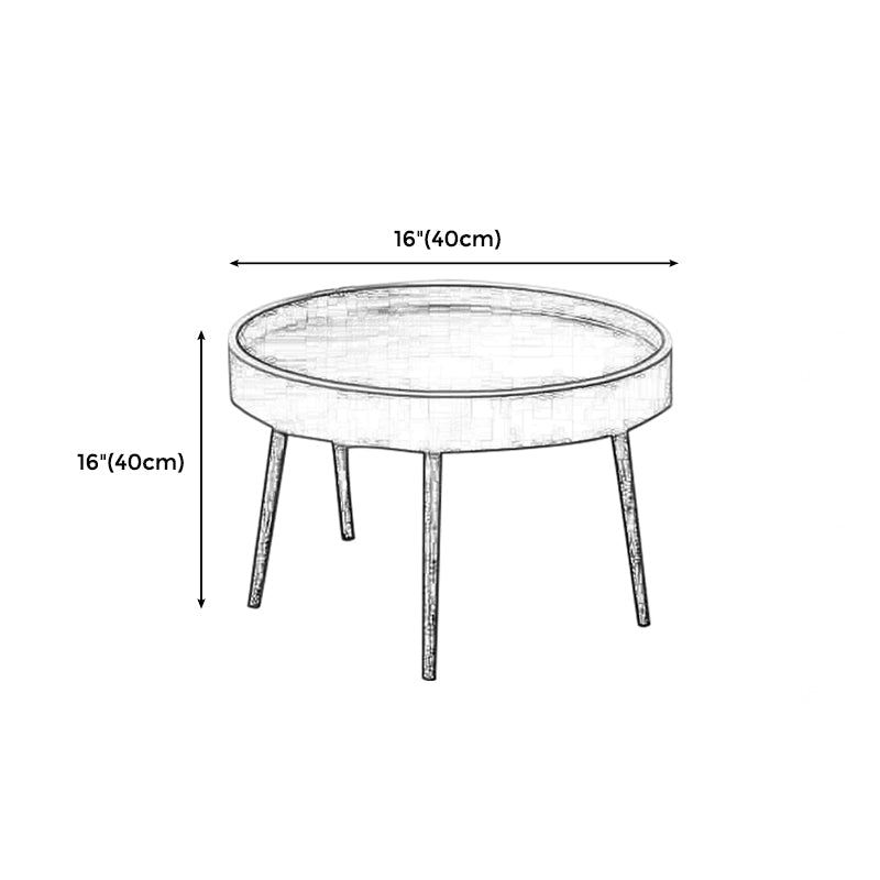 4 Legs Round Tray Top Coffee Table Contemporary Wood Coffee Table Clearhalo 'Coffee & Accent Tables' 'Coffee Tables' 'coffee_tables' 'furn' 'furn_coffee_tables' 'Furniture' 'Living Room Furniture' 5270665