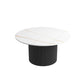 Modern Style Black/white Rock Slab Top Metal Craft Round Coffee Table 31.5"L x 31.5"W x 16"H White Clearhalo 'Coffee & Accent Tables' 'Coffee Tables' 'coffee_tables' 'furn' 'furn_coffee_tables' 'Furniture' 'Living Room Furniture' 5270672