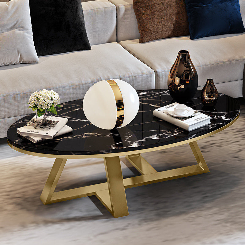 Trestle Coffee Table Contemporary Cocktail Table for Living Room Gold Black Clearhalo 'Coffee & Accent Tables' 'Coffee Tables' 'coffee_tables' 'furn' 'furn_coffee_tables' 'Furniture' 'Living Room Furniture' 5270683