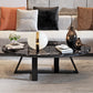 Trestle Coffee Table Contemporary Cocktail Table for Living Room Black Black Clearhalo 'Coffee & Accent Tables' 'Coffee Tables' 'coffee_tables' 'furn' 'furn_coffee_tables' 'Furniture' 'Living Room Furniture' 5270684