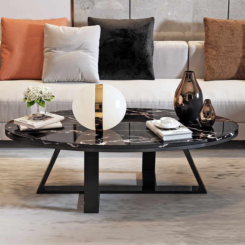 Trestle Coffee Table Contemporary Cocktail Table for Living Room Black Black Clearhalo 'Coffee & Accent Tables' 'Coffee Tables' 'coffee_tables' 'furn' 'furn_coffee_tables' 'Furniture' 'Living Room Furniture' 5270684