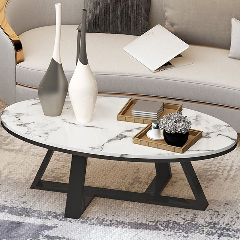 Trestle Coffee Table Contemporary Cocktail Table for Living Room Black White Clearhalo 'Coffee & Accent Tables' 'Coffee Tables' 'coffee_tables' 'furn' 'furn_coffee_tables' 'Furniture' 'Living Room Furniture' 5270687