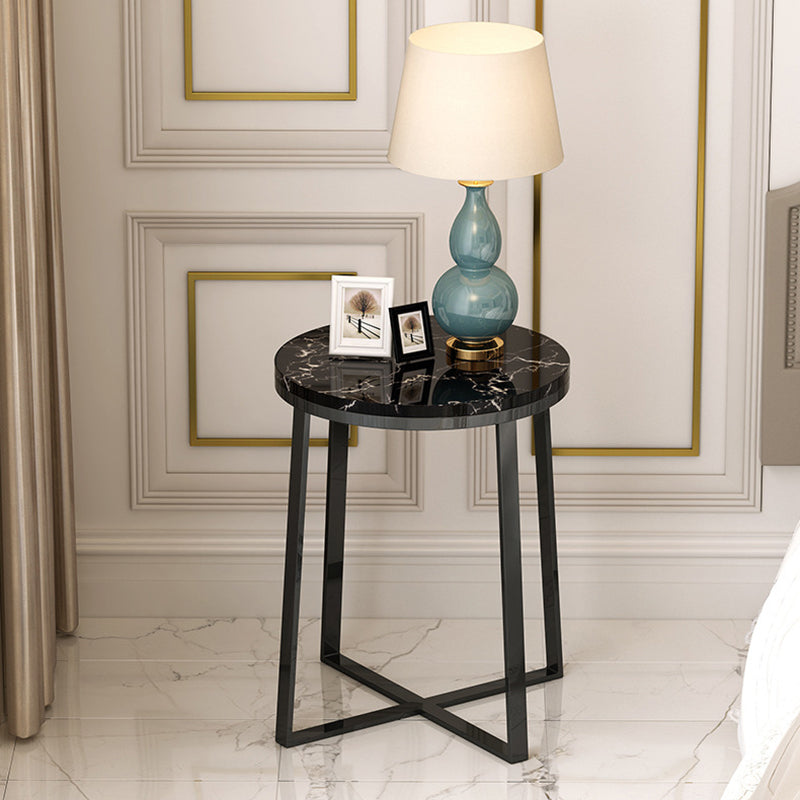 Trestle Coffee Table Contemporary Cocktail Table for Living Room 15.7"L x 15.7"W x 23.6"H Black Black Clearhalo 'Coffee & Accent Tables' 'Coffee Tables' 'coffee_tables' 'furn' 'furn_coffee_tables' 'Furniture' 'Living Room Furniture' 5270694