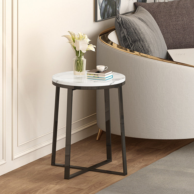 Trestle Coffee Table Contemporary Cocktail Table for Living Room 15.7"L x 15.7"W x 23.6"H Black White Clearhalo 'Coffee & Accent Tables' 'Coffee Tables' 'coffee_tables' 'furn' 'furn_coffee_tables' 'Furniture' 'Living Room Furniture' 5270696