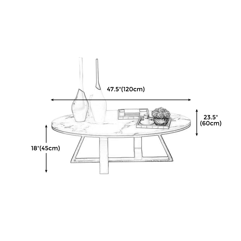 Trestle Coffee Table Contemporary Cocktail Table for Living Room Clearhalo 'Coffee & Accent Tables' 'Coffee Tables' 'coffee_tables' 'furn' 'furn_coffee_tables' 'Furniture' 'Living Room Furniture' 5270701