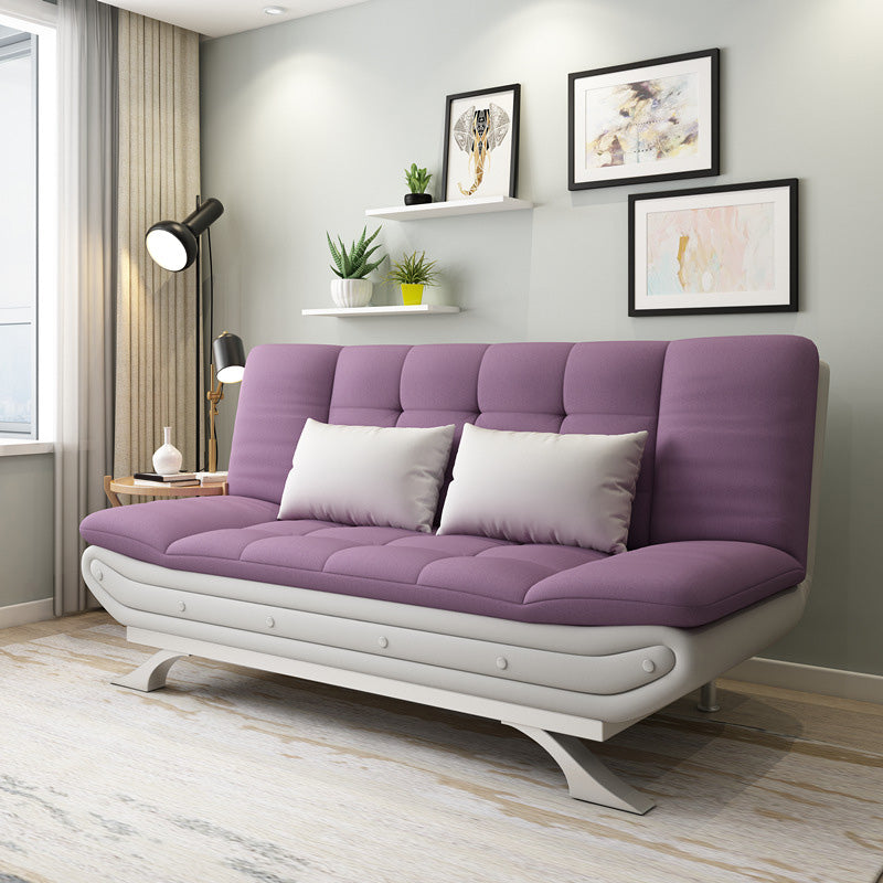 Linen Contemporary Sleeper with 2 Pillows Back for Living Room and Apartment Purple Clearhalo 'furn' 'furn_sofas' 'Furniture' 'Living Room Furniture' 'Sofa' 'sofas' 5270772