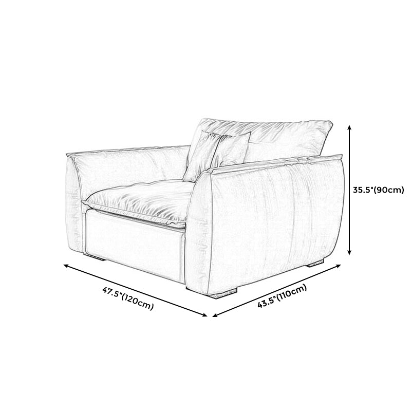 Stain Resistant Stationary Slipcovered Faux Leather Cushions Settee Clearhalo 'furn' 'furn_sofas' 'Furniture' 'Living Room Furniture' 'Sofa' 'sofas' 5270829