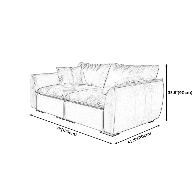 Stain Resistant Stationary Slipcovered Faux Leather Cushions Settee Clearhalo 'furn' 'furn_sofas' 'Furniture' 'Living Room Furniture' 'Sofa' 'sofas' 5270830