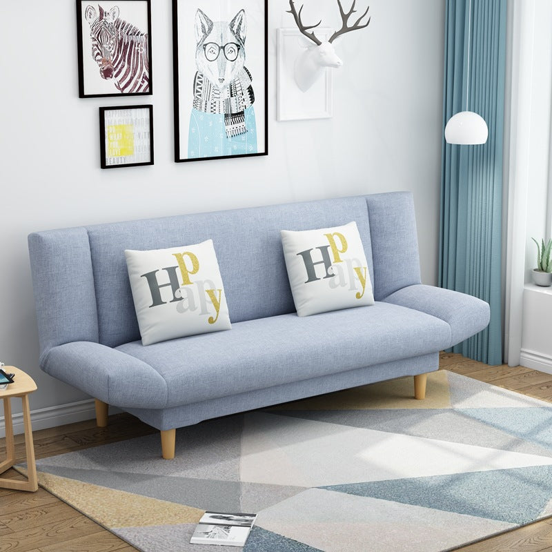 Linen Armless Sleeper with 2 Pillows Back for Apartment and Living Room