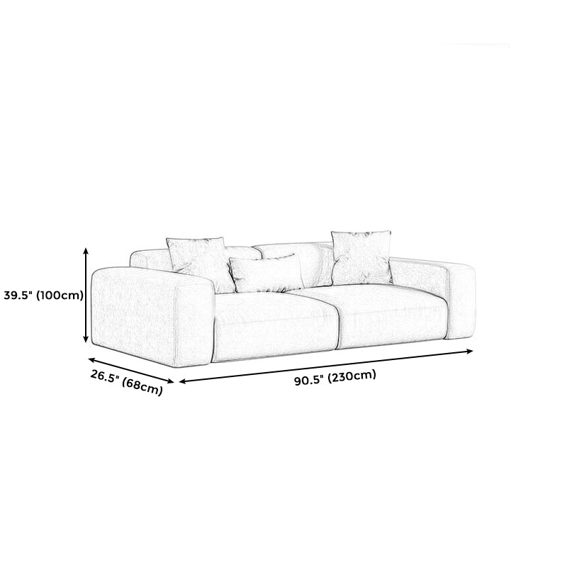 フェイクレザーステーションリビングルームスクエアアーム標準枕ソファ