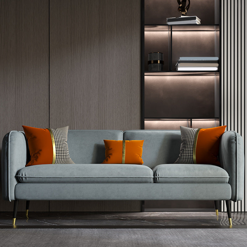 Contemporary Faux Leather Square Arm Sofa with Tight Back for Apartment Turquoise Clearhalo 'furn' 'furn_sofas' 'Furniture' 'Living Room Furniture' 'Sofa' 'sofas' 5270913