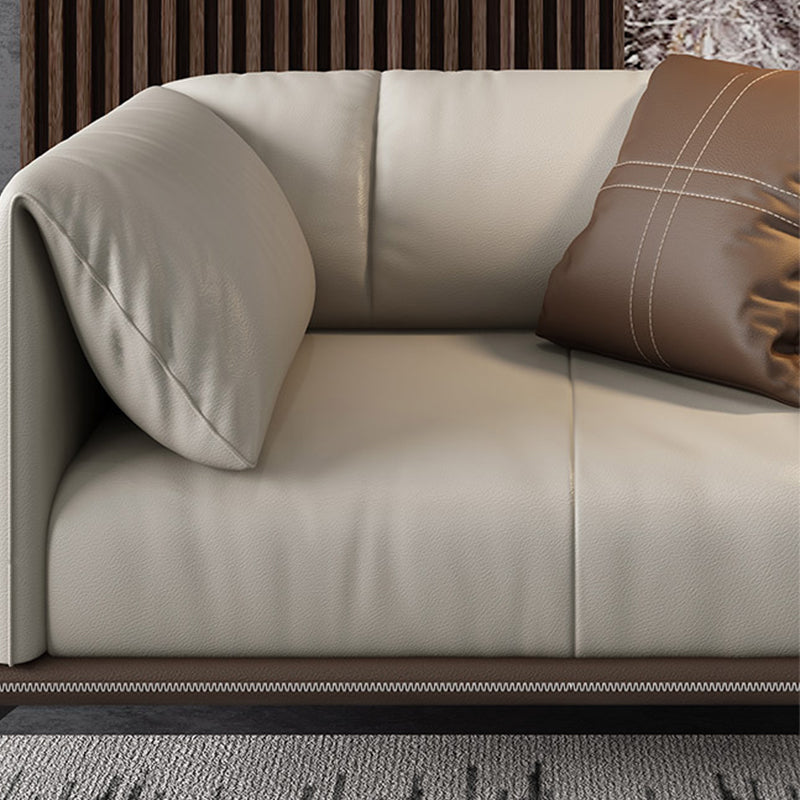 Genuine Leather Pillow Top Arm Modern Sofa/Sectional with Removable Cushions for Apartment